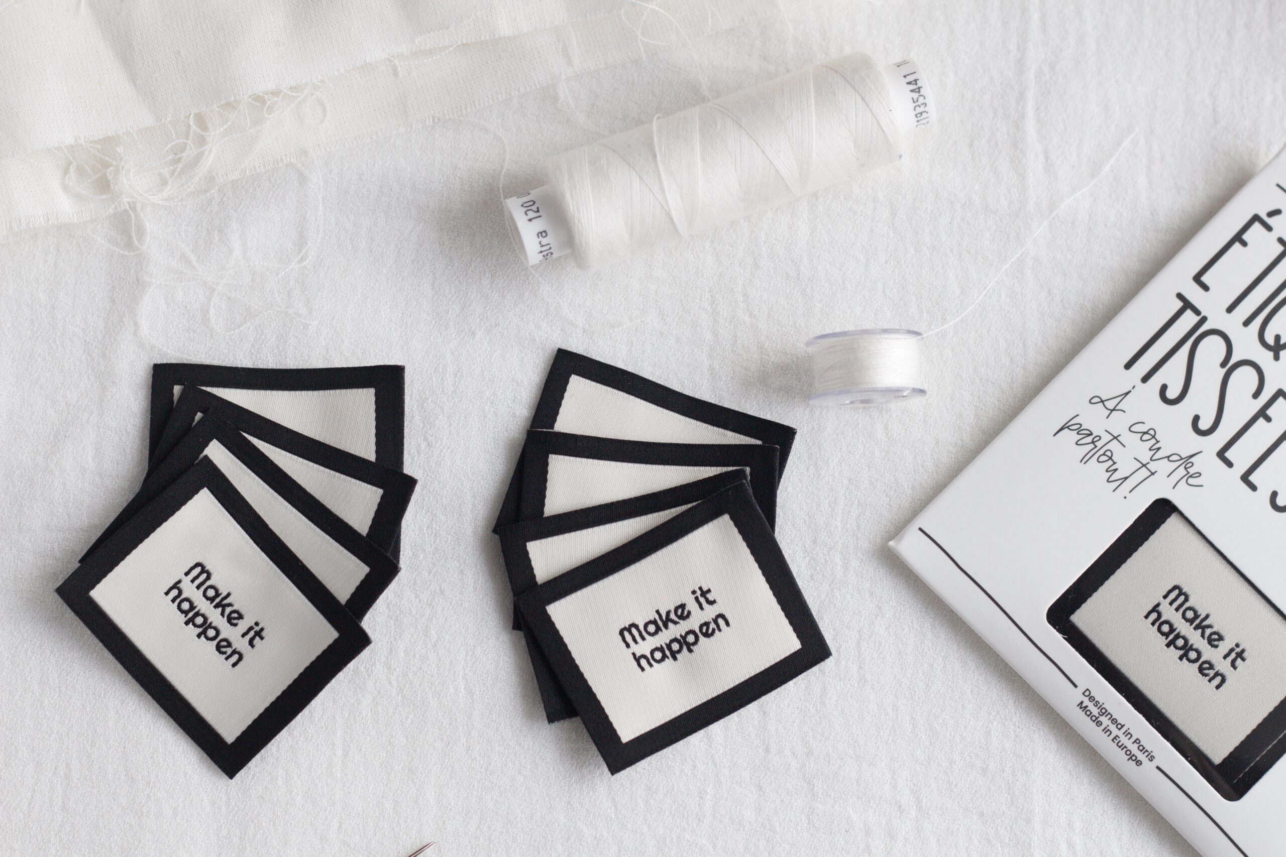 La Petite Maison Couture Make it happen étiquettes tissées x8 noir