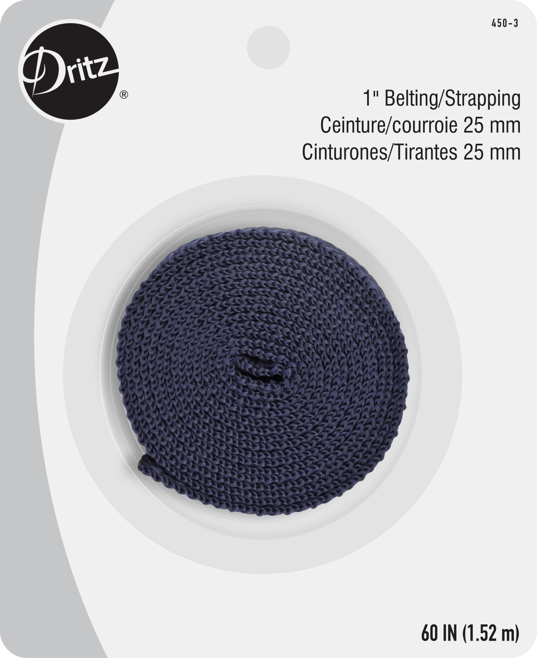Dritz sangle polypro noire 2,5 cm x 152 cm