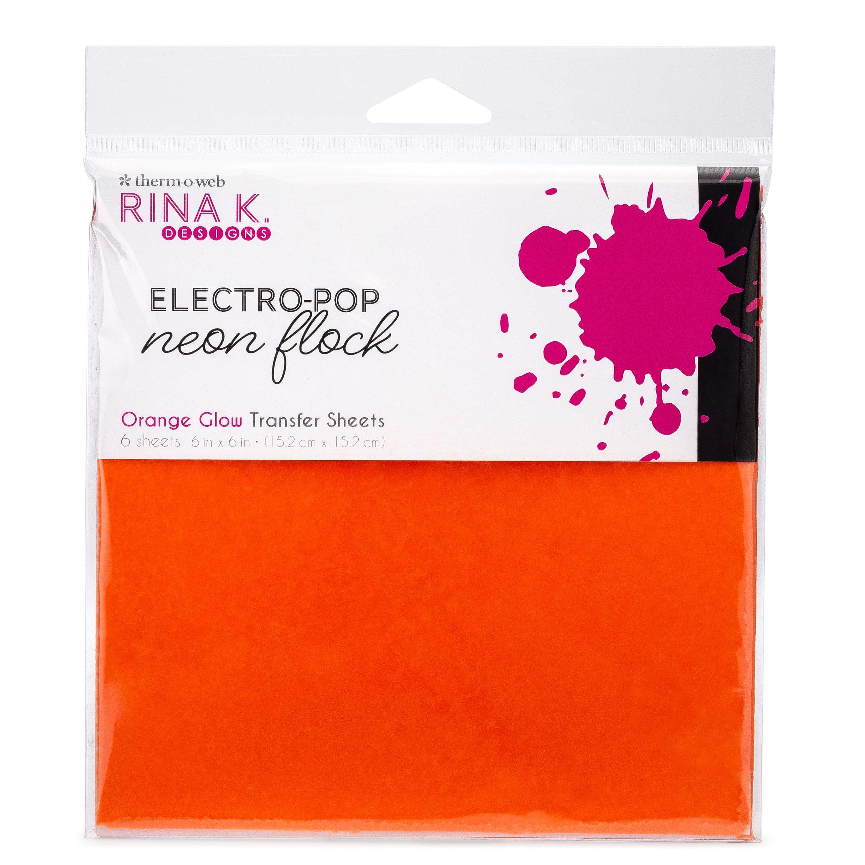 HeatnBond Rina K. Designs Flock feuille velours orange glow néon