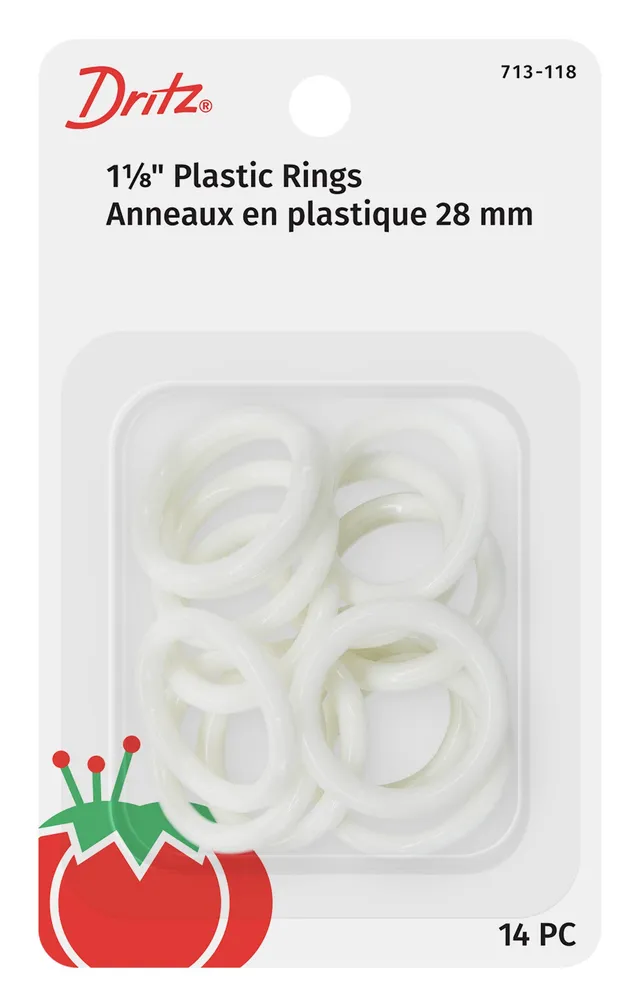 Dritz anneaux rideaux plastique blanc 28 mm lot 14