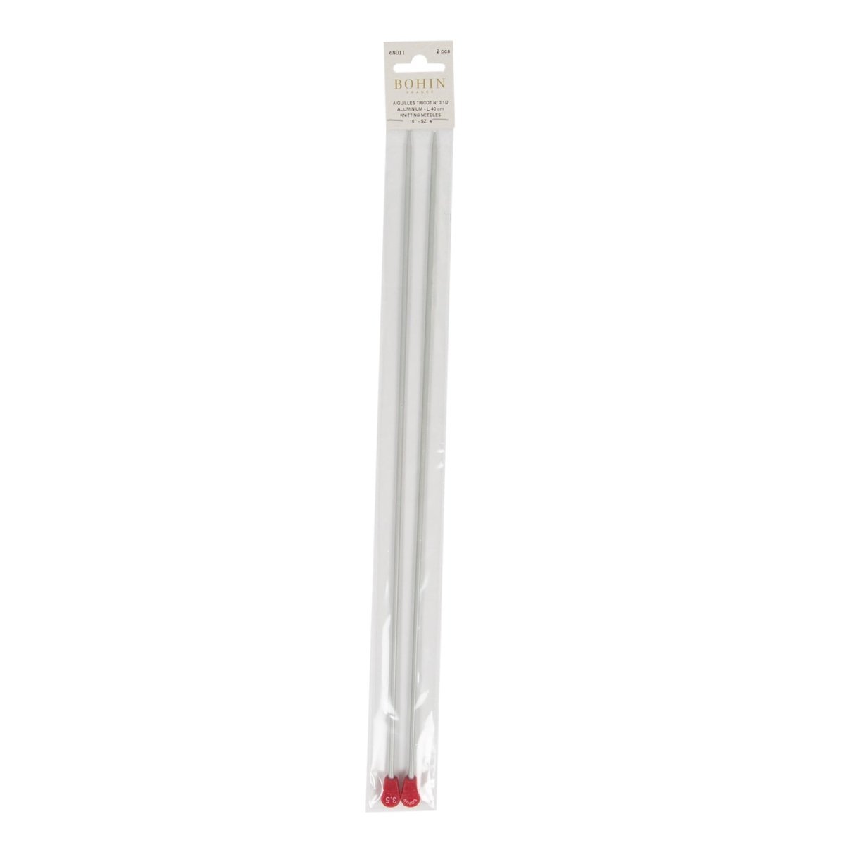 Bohin Tricot & Crochet aiguilles à tricoter 40 cm N°4 aluminium