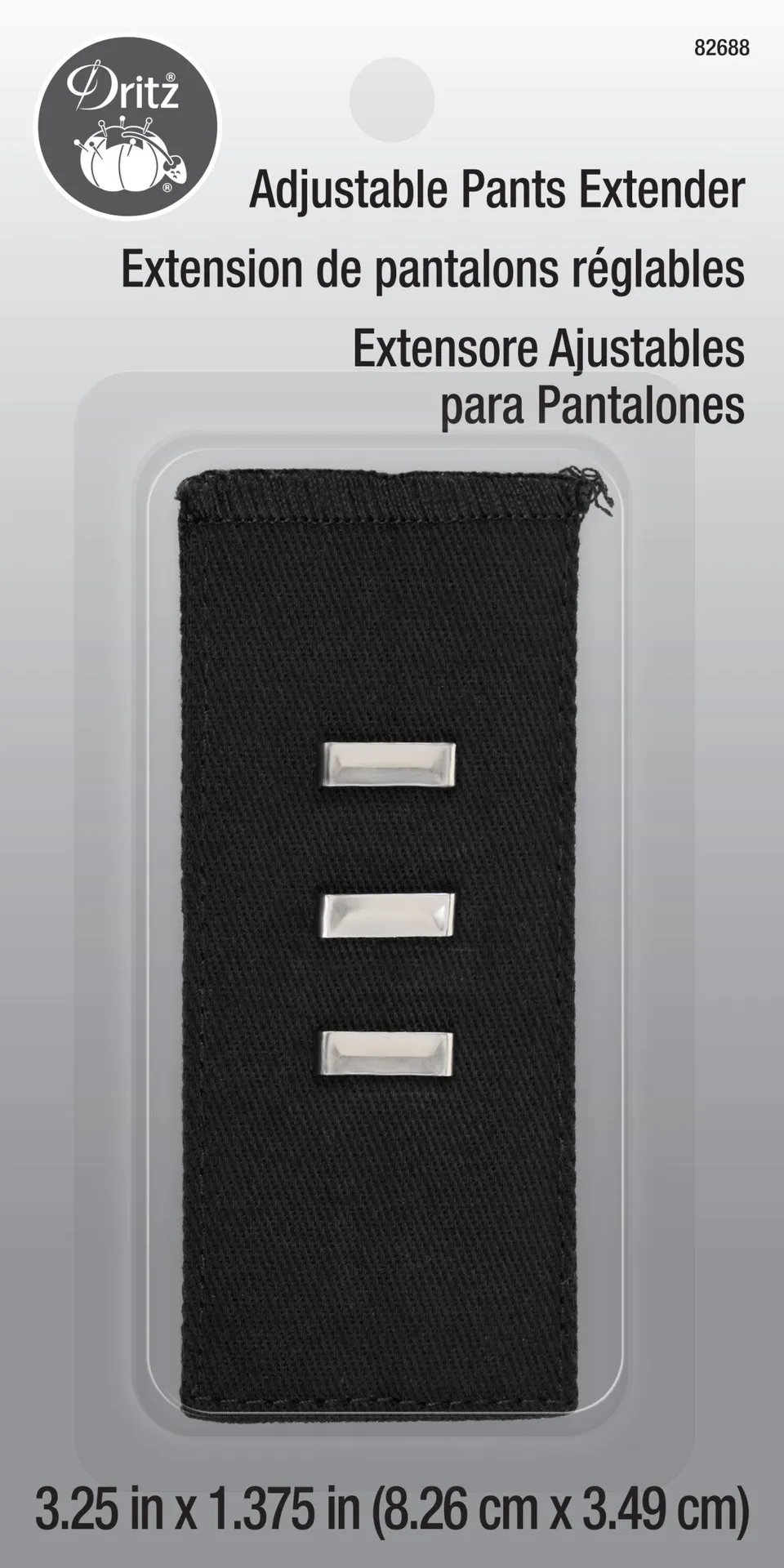 Dritz Crochet extenseur pantalon noir taille +5 cm