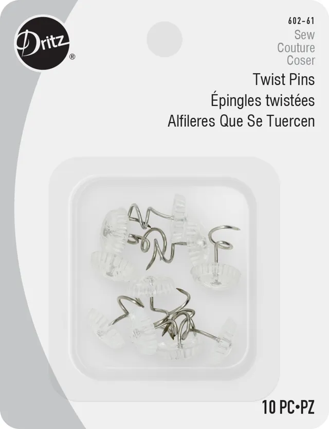 Dritz 602-61 épingles vrille transparentes 10 pc tissu