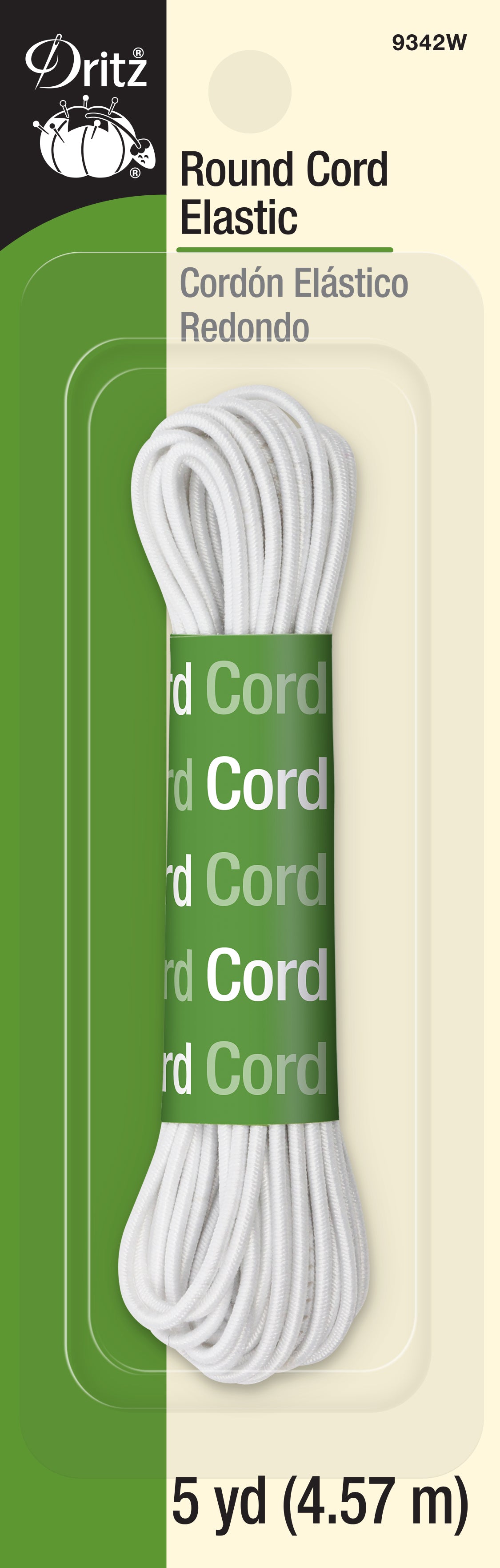 Dritz Elastics 5 yd cordon élastique rond blanc