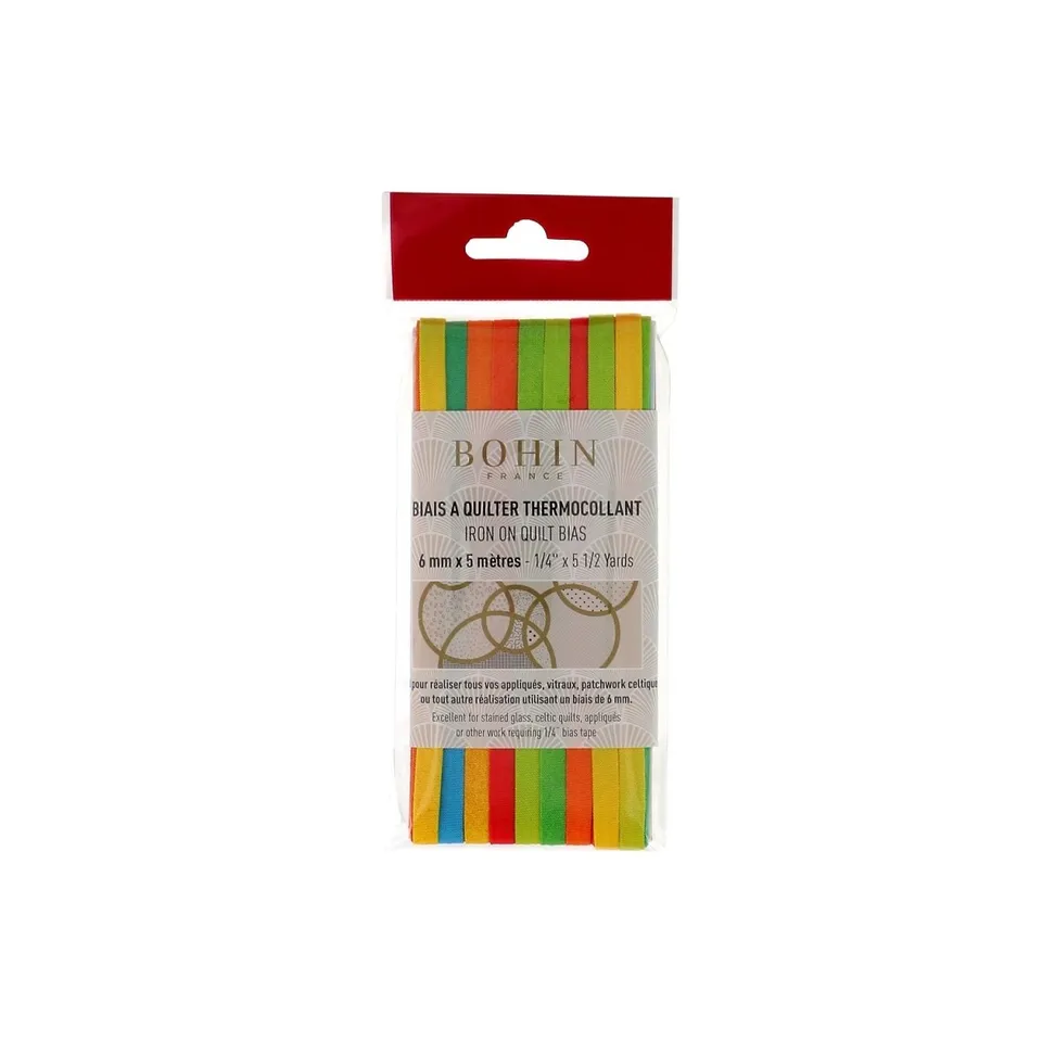 Bohin biais thermocollant coton Vert Noël 5 m x 6 mm