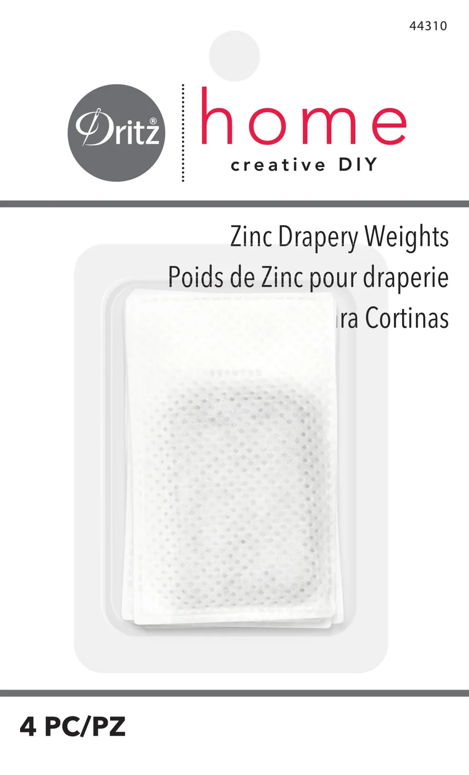 Dritz 44310 poids rideaux zinc x4 voilage ourlet