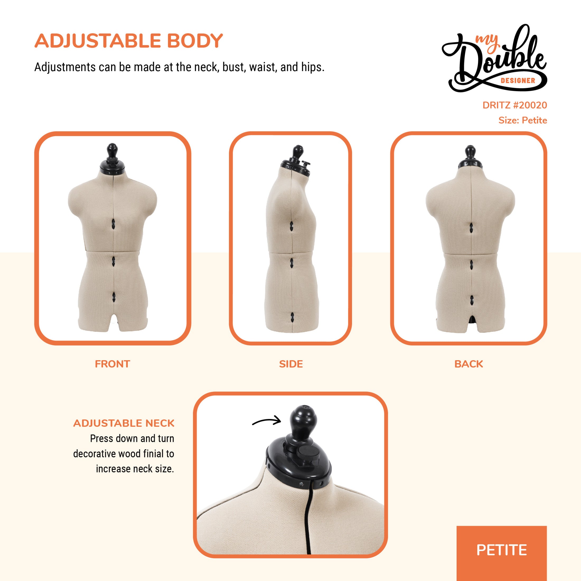 Dritz My Double Mannequin Réglable Medium Couture