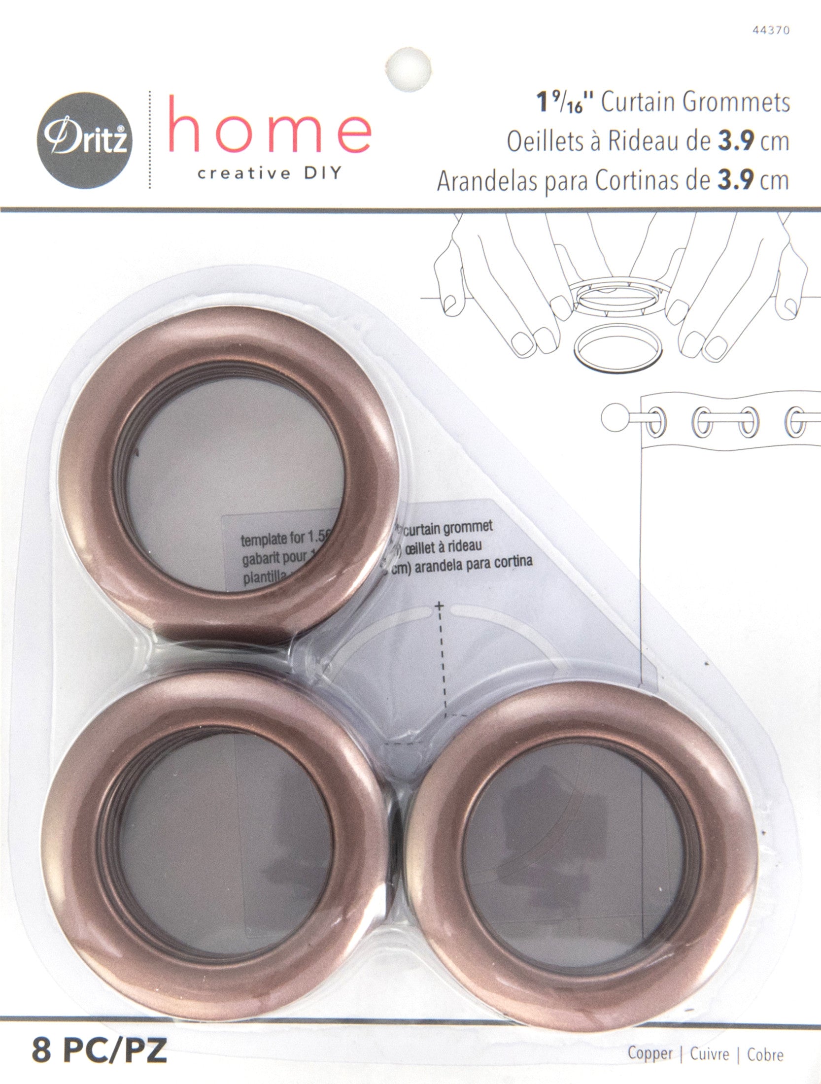 Dritz Oeillets rideaux blanc 40 mm 8 paires