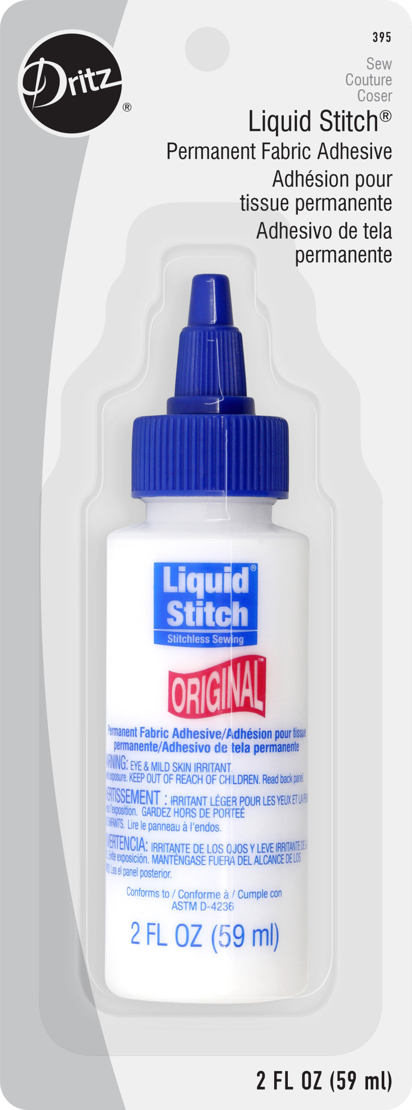 Dritz Liquid Stitch colle tissu permanente 59 ml ourlet