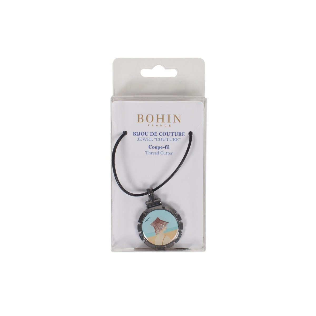 Bohin bijou coupe-fils pendentif Paon sans ciseaux 75 cm