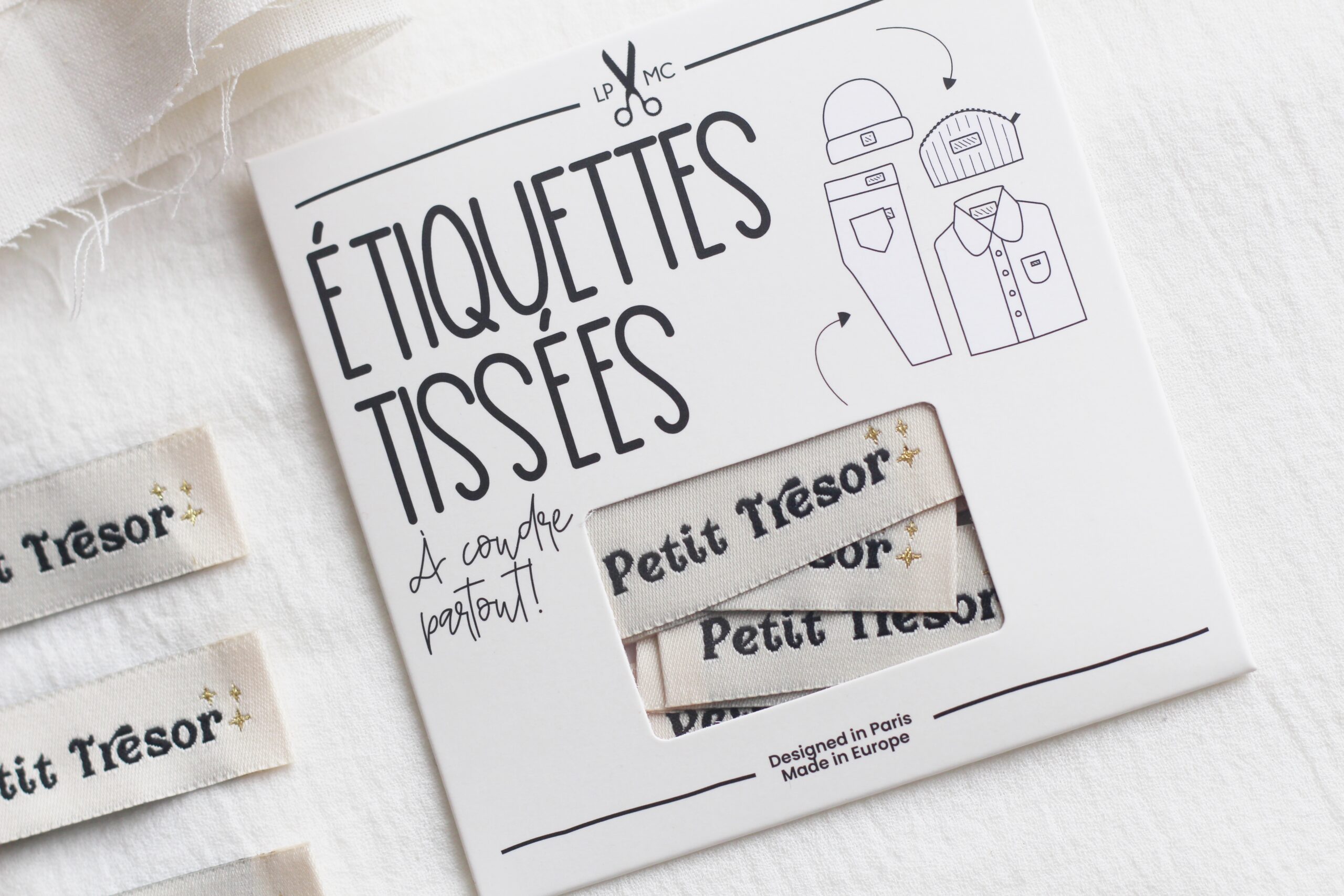La Petite Maison Couture Petit Trésor étiquettes à coudre noires x6