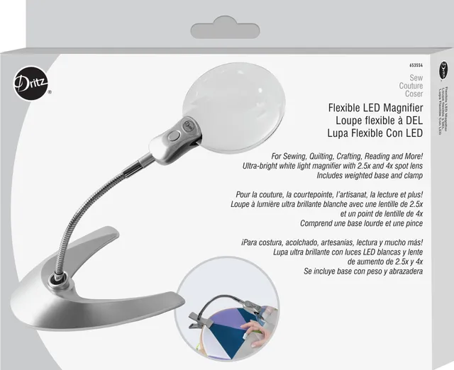 Dritz Magnifier loupe couture LED table x2,5 flexible