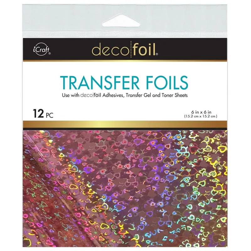 HeatnBond Deco Foil feuilles transfert Candy Hearts 12 pcs