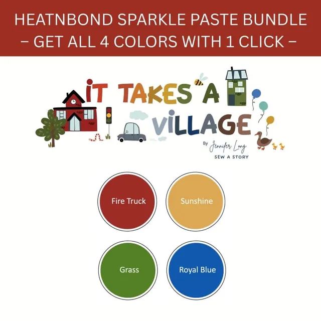 Jennifer Long Sew a Story Sparkle Paste pâte paillettes Village 4 pots