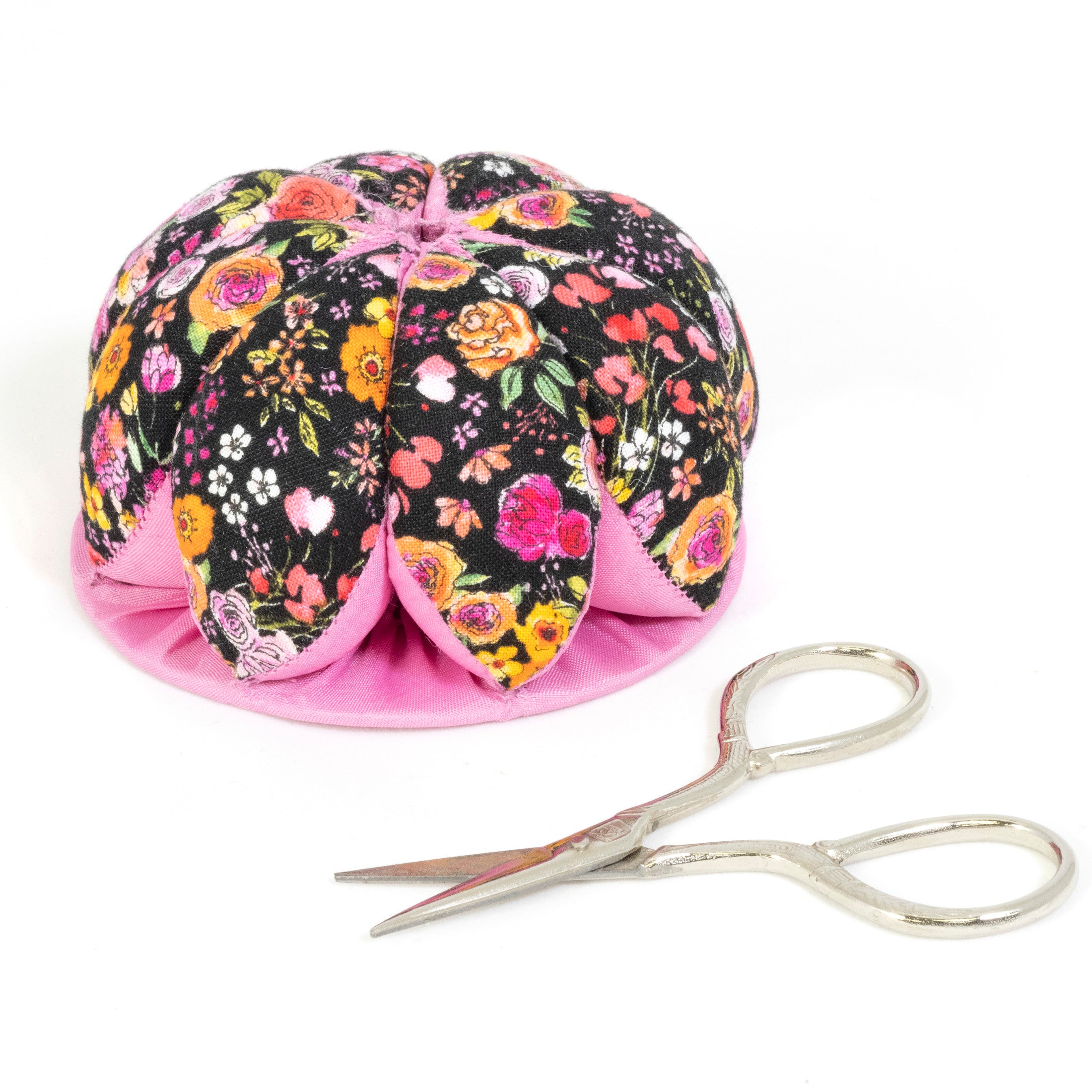 Dritz Pin Cushion pelote épingles + ciseaux floral noir
