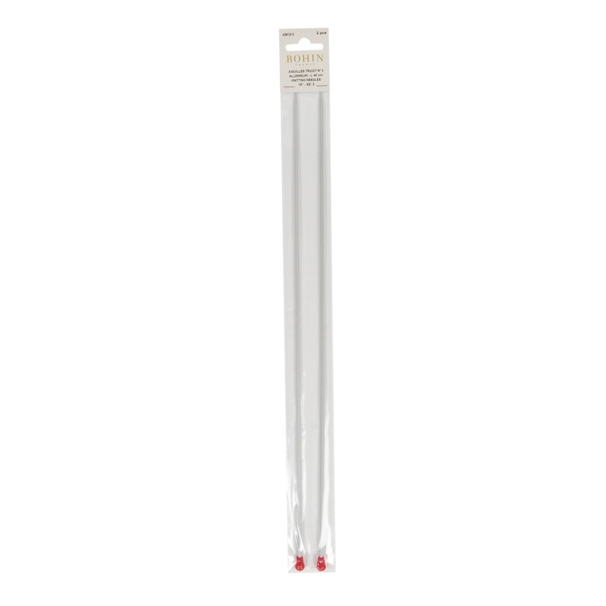 Bohin Tricot & Crochet aiguilles à tricoter 40 cm N°4 aluminium