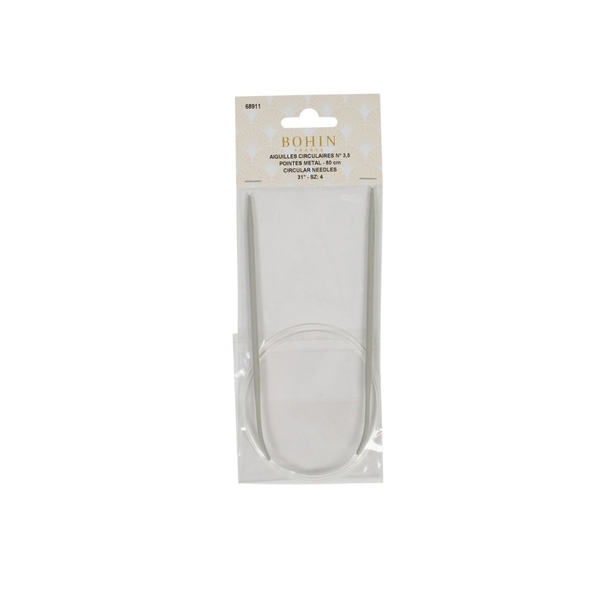 Bohin Tricot & Crochet N°4 aiguille circulaire 80 cm alu