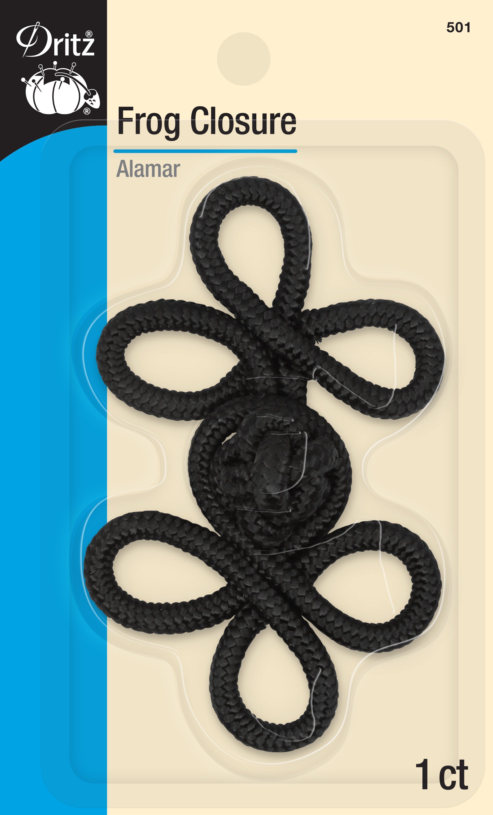 Dritz Fasteners Closures 501 brandebourg noir 10 cm
