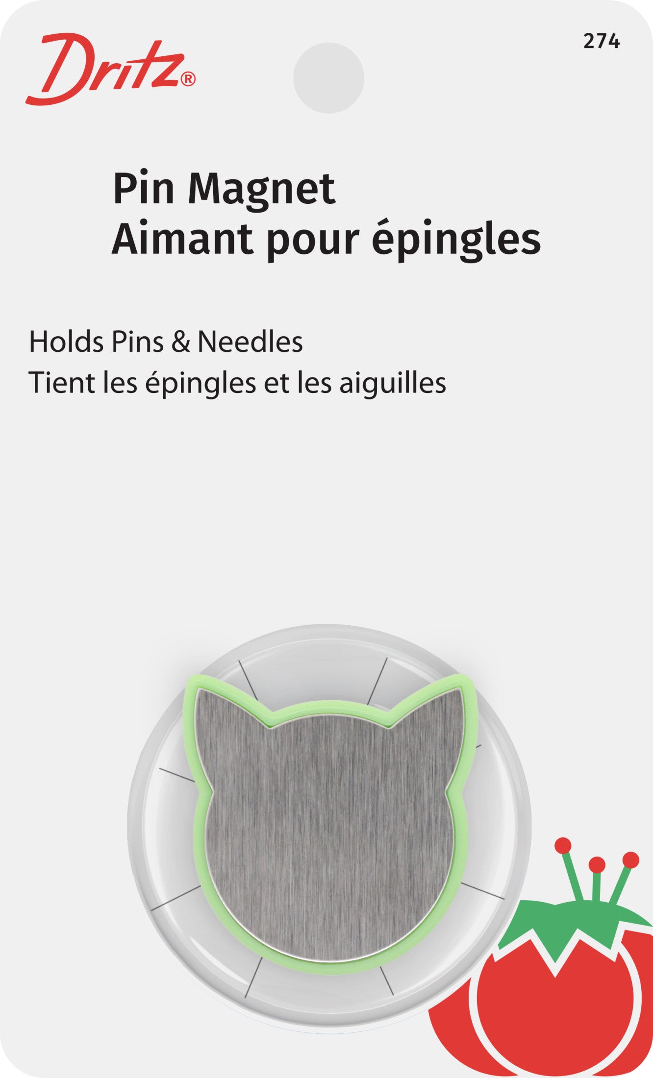 Dritz porte-épingles magnétique chat corail à ventouse