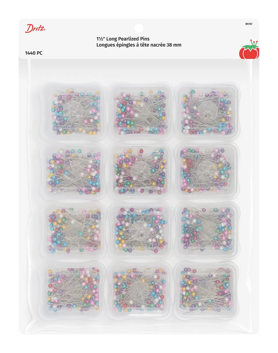 Dritz Pins Épingles Tête Perle 38 mm Assorties Boîte 1440