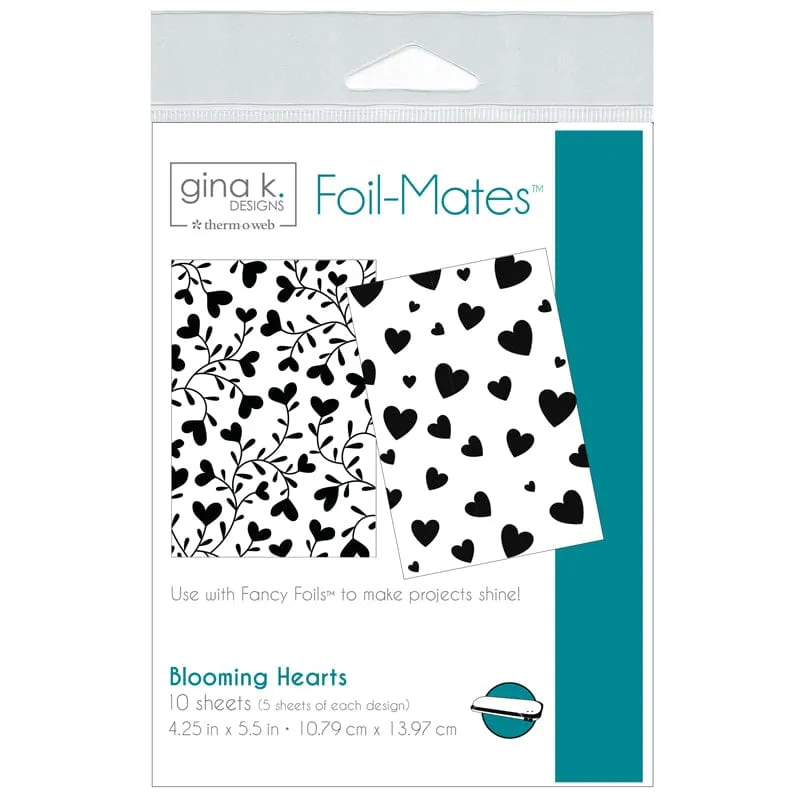HeatnBond Gina K Foil-Mates Blooming Hearts feuille foil 10 pcs