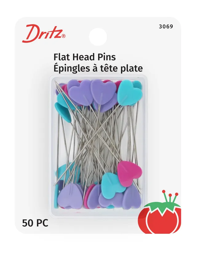 Dritz 3069 épingles tête cœur plat assorties 50 pcs