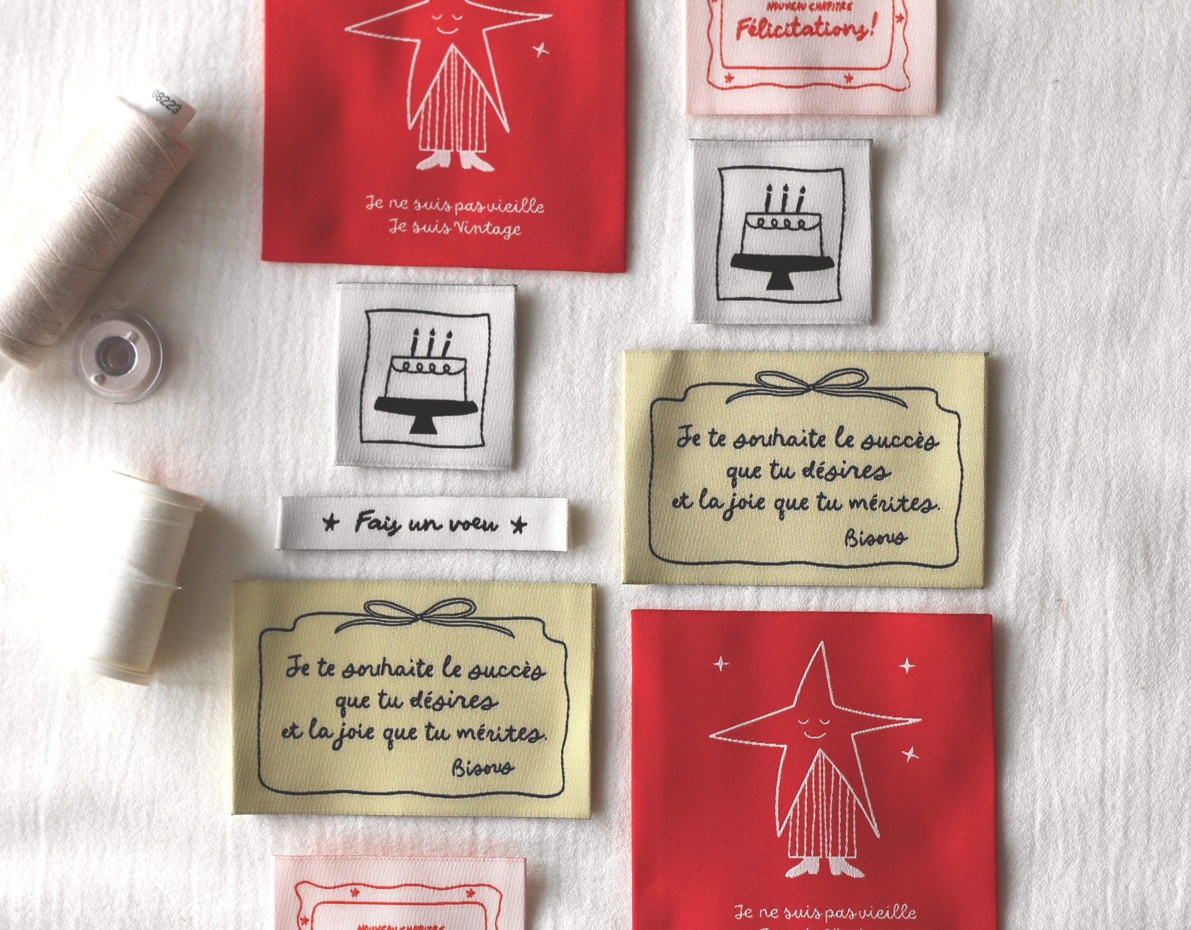 La Petite Maison Couture Pack Anniversaire étiquette tissu x10 fête