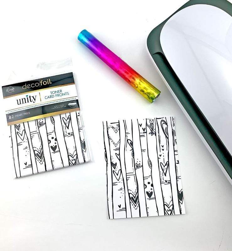 HeatnBond Unity Deco Foil Toner devants cartes Heart Trees 8 feuilles
