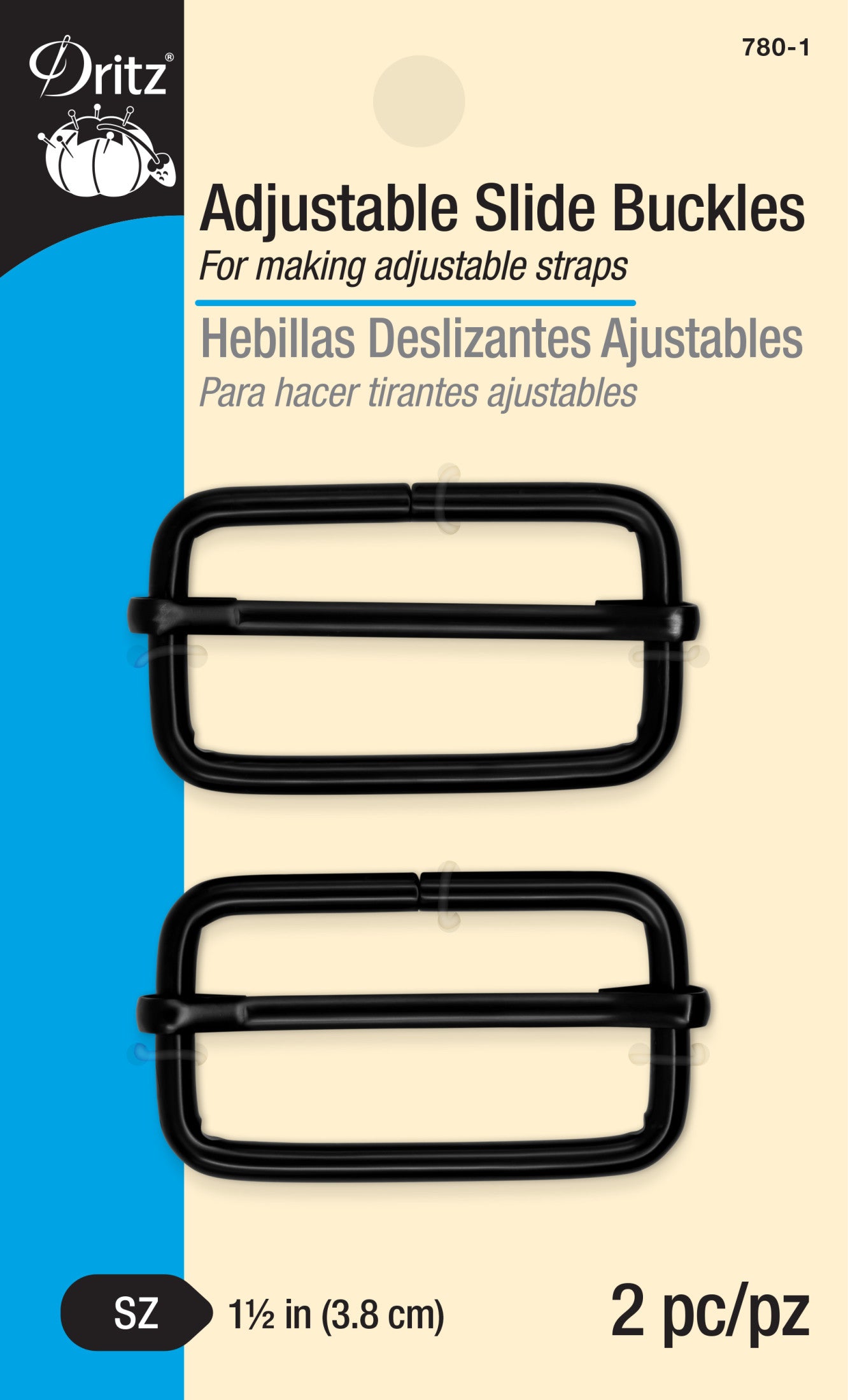 Dritz Boucles Coulissantes Réglables 1-1/2" Nickel