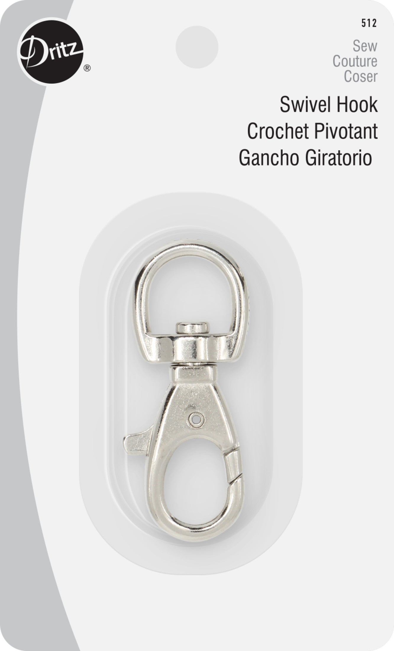Dritz Fasteners & Closures mousqueton pivotant argenté sac