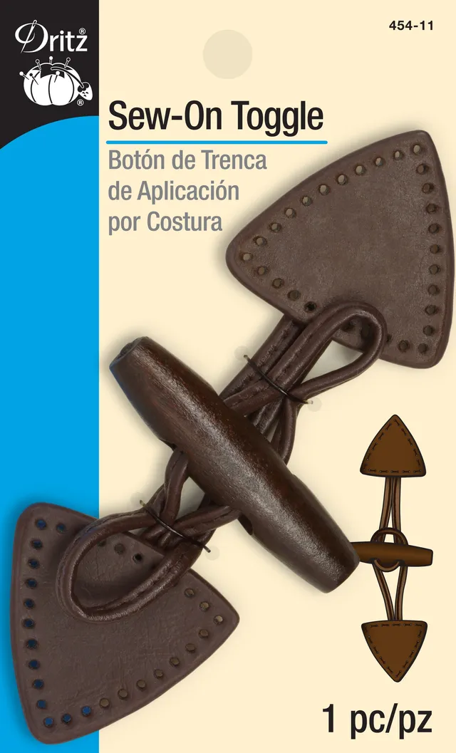 Dritz brandebourg à coudre toggle bois noir 1 pièce