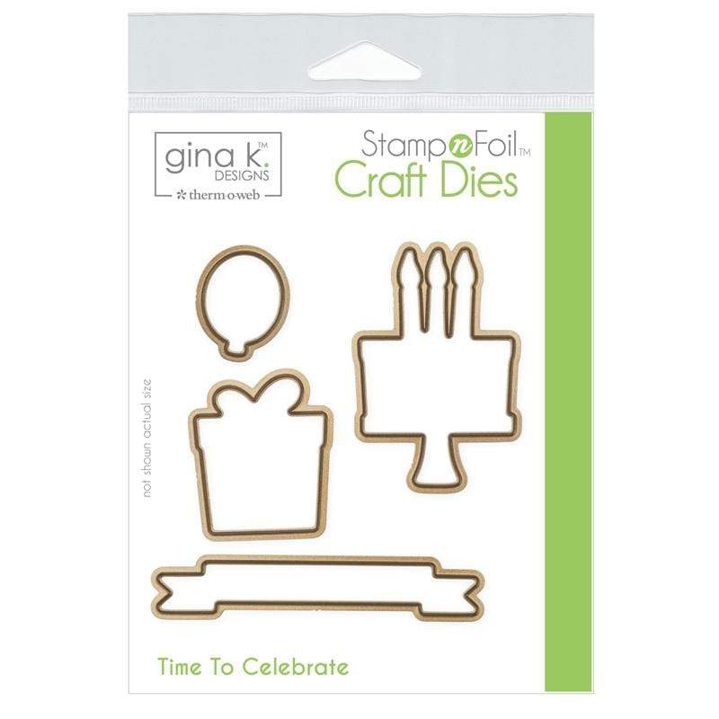 Gina K. Designs StampnFoil Time To Celebrate dies 4 pièces