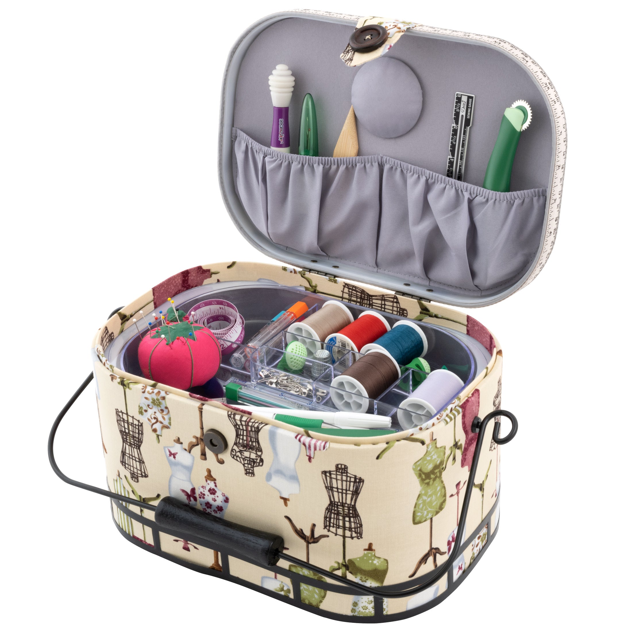 Dritz Sewing panier couture ovale grand floral