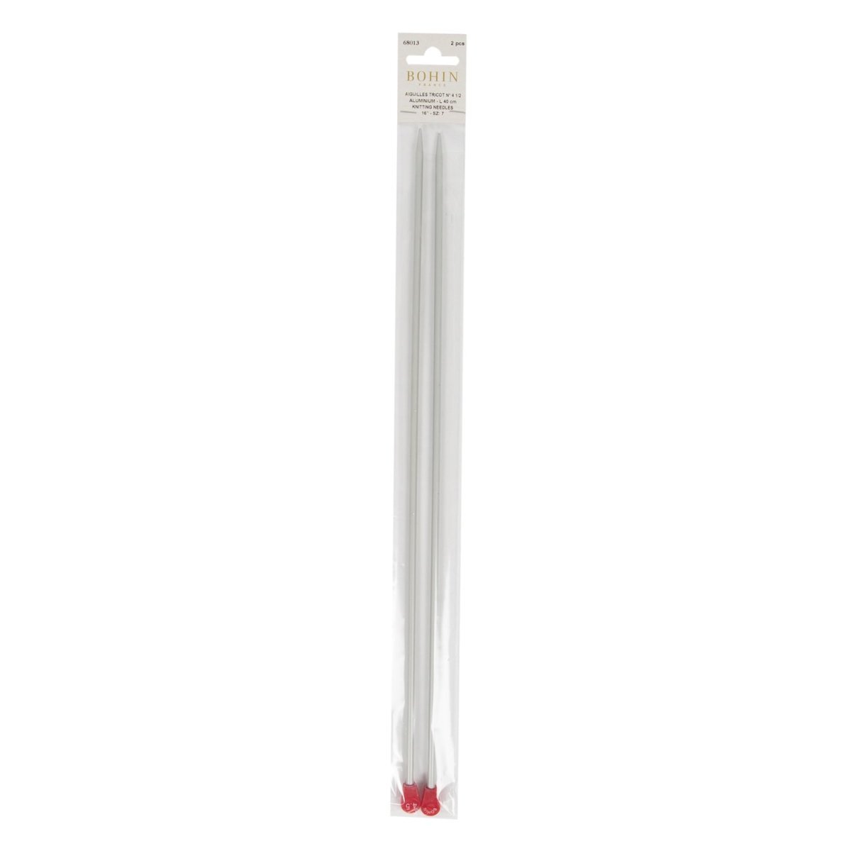 Bohin Tricot & Crochet aiguilles à tricoter 40 cm N°4 aluminium