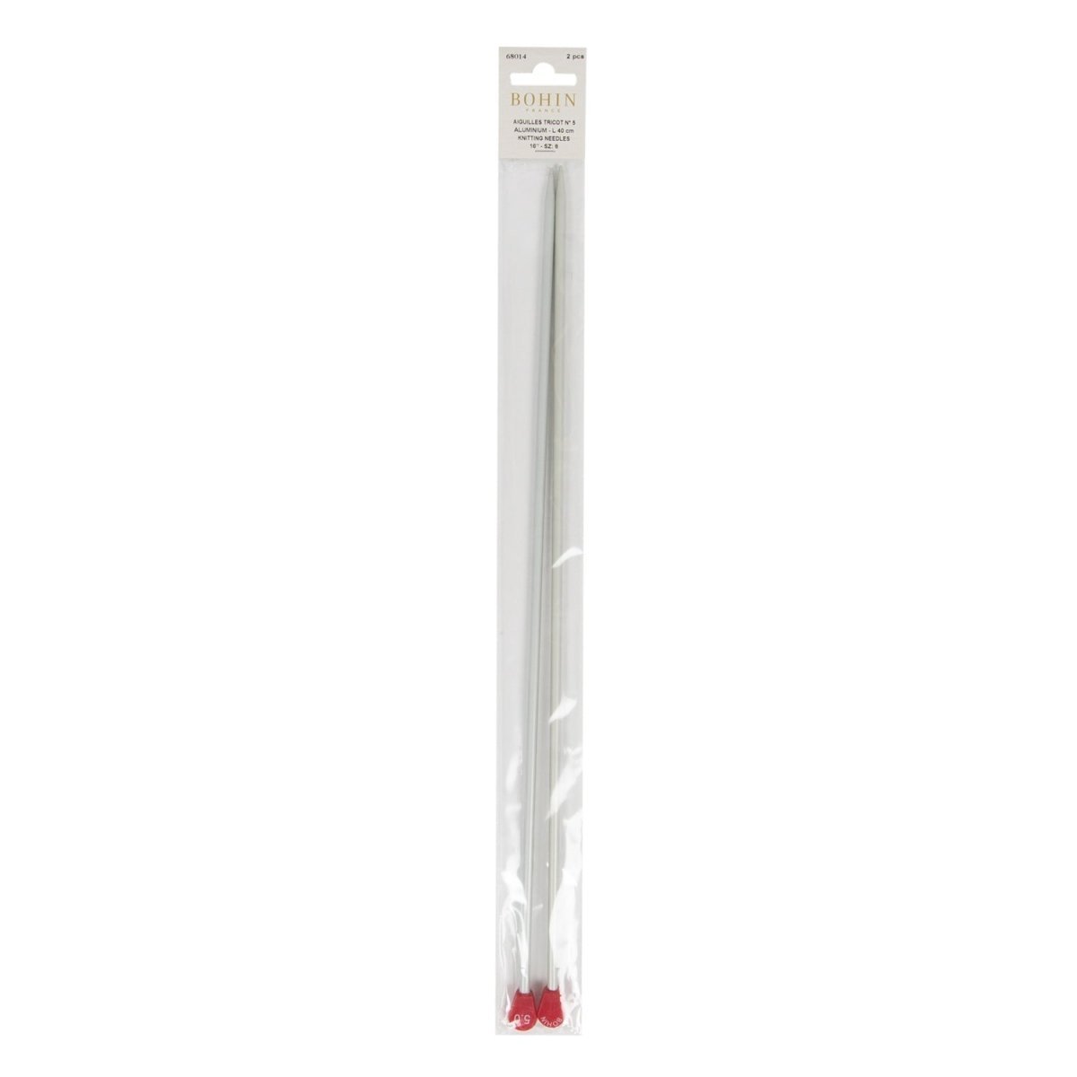 Bohin Tricot & Crochet aiguilles à tricoter 40 cm N°4 aluminium