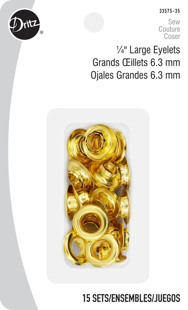 Dritz œillets 1/4" laiton 15 pcs pour tissu