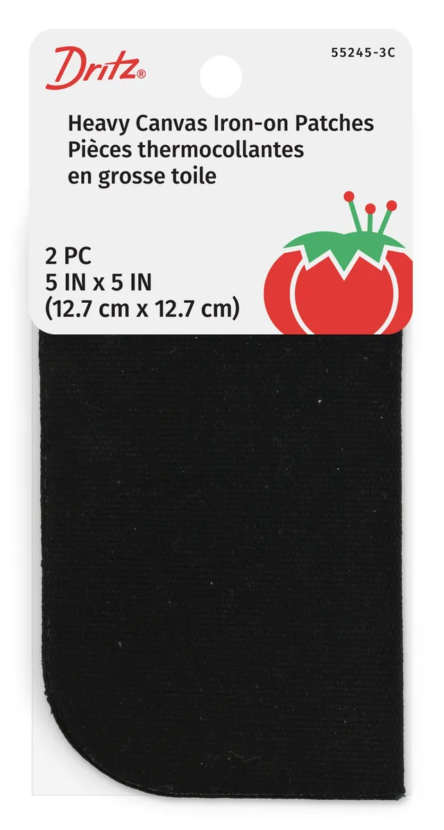 Dritz Heavy Canvas Patch Thermocollant Noir 2 pcs