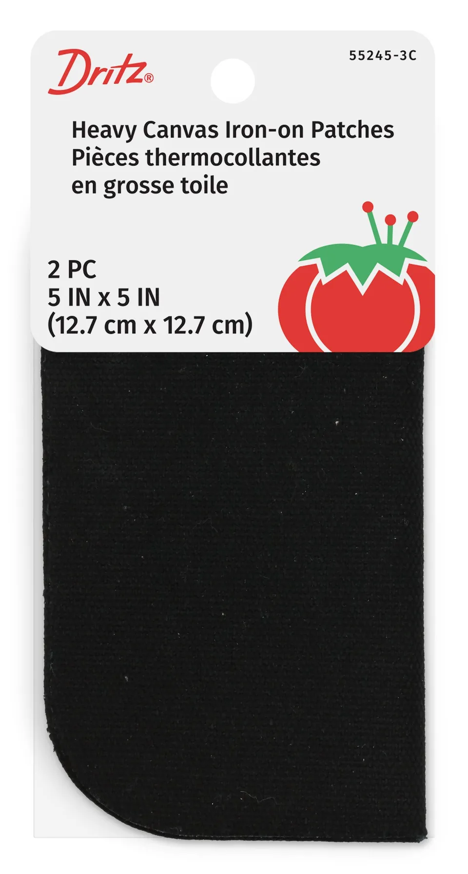 Dritz patchs toile thermocollants 5"x5" noirs lot 2