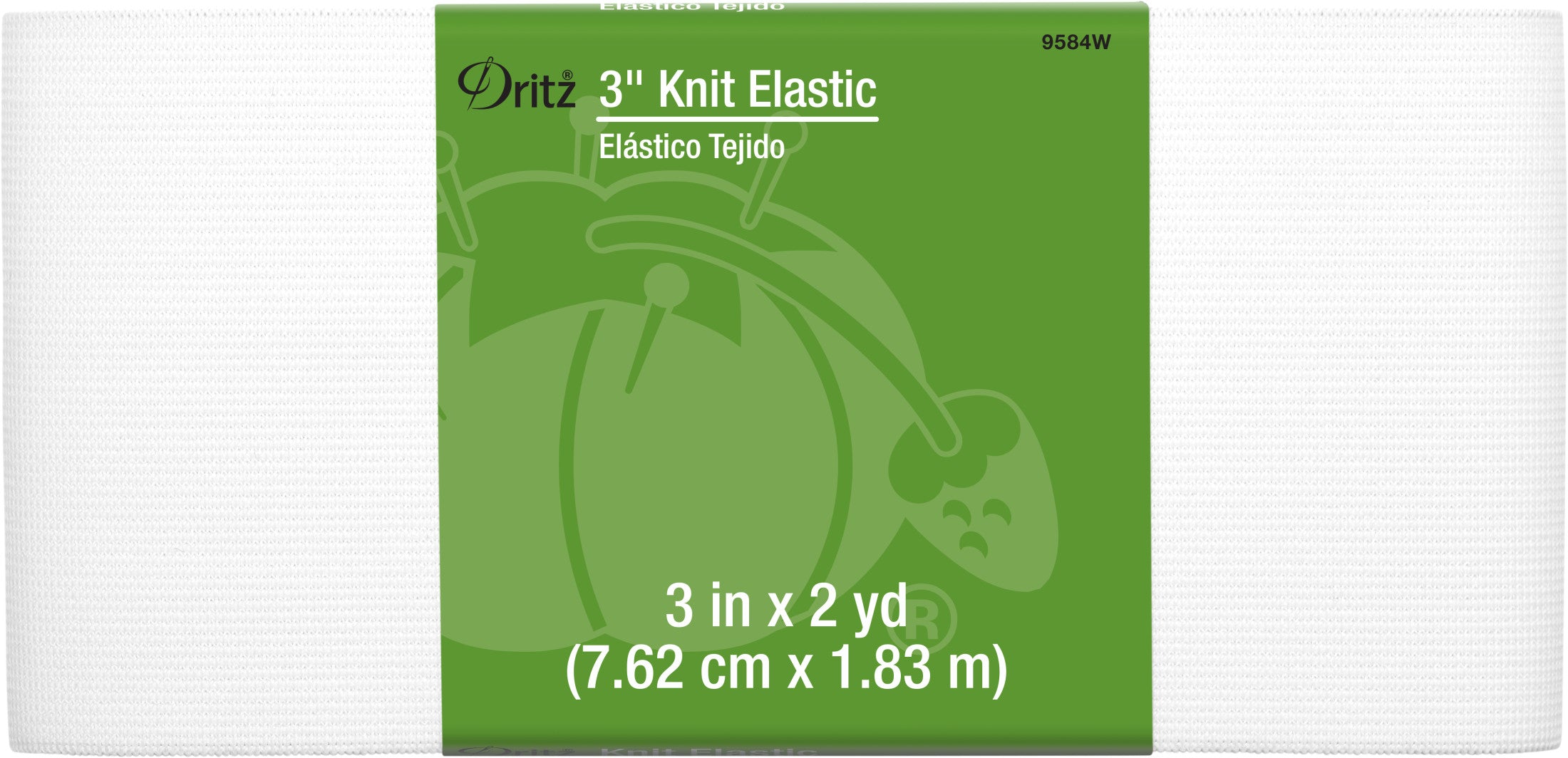 Dritz Élastique Tricot Blanc Large 76 mm 1,8 m