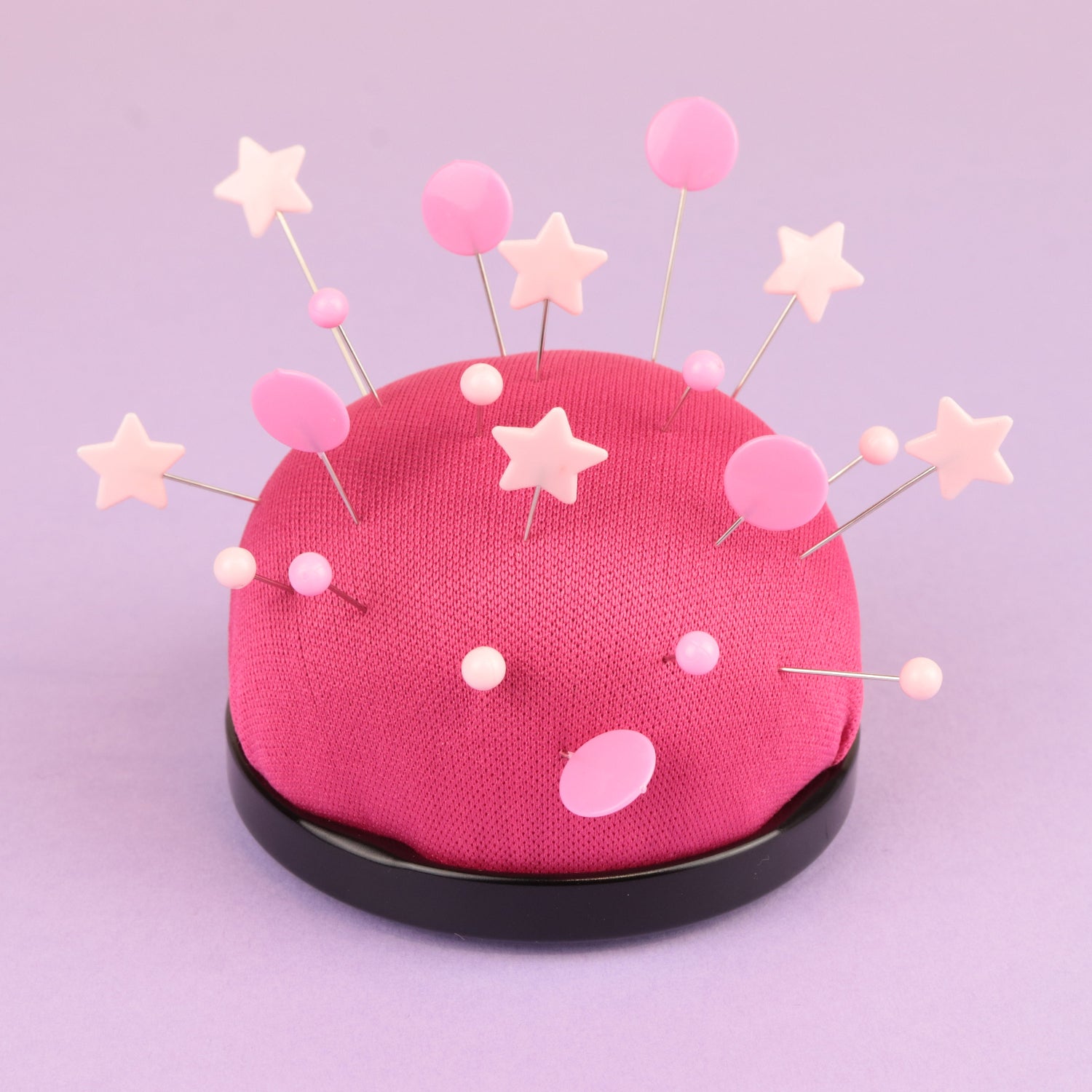 Bohin Épingles tête plastique rose Pastilles fuchsia boîte 100