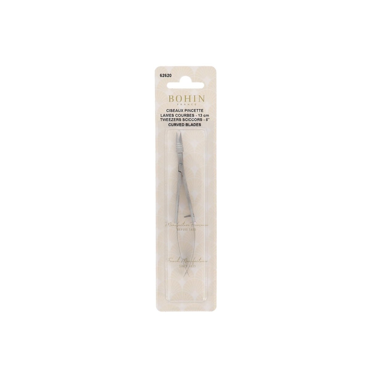 Bohin Coupe ciseaux pincette lames courbes 13 cm acier