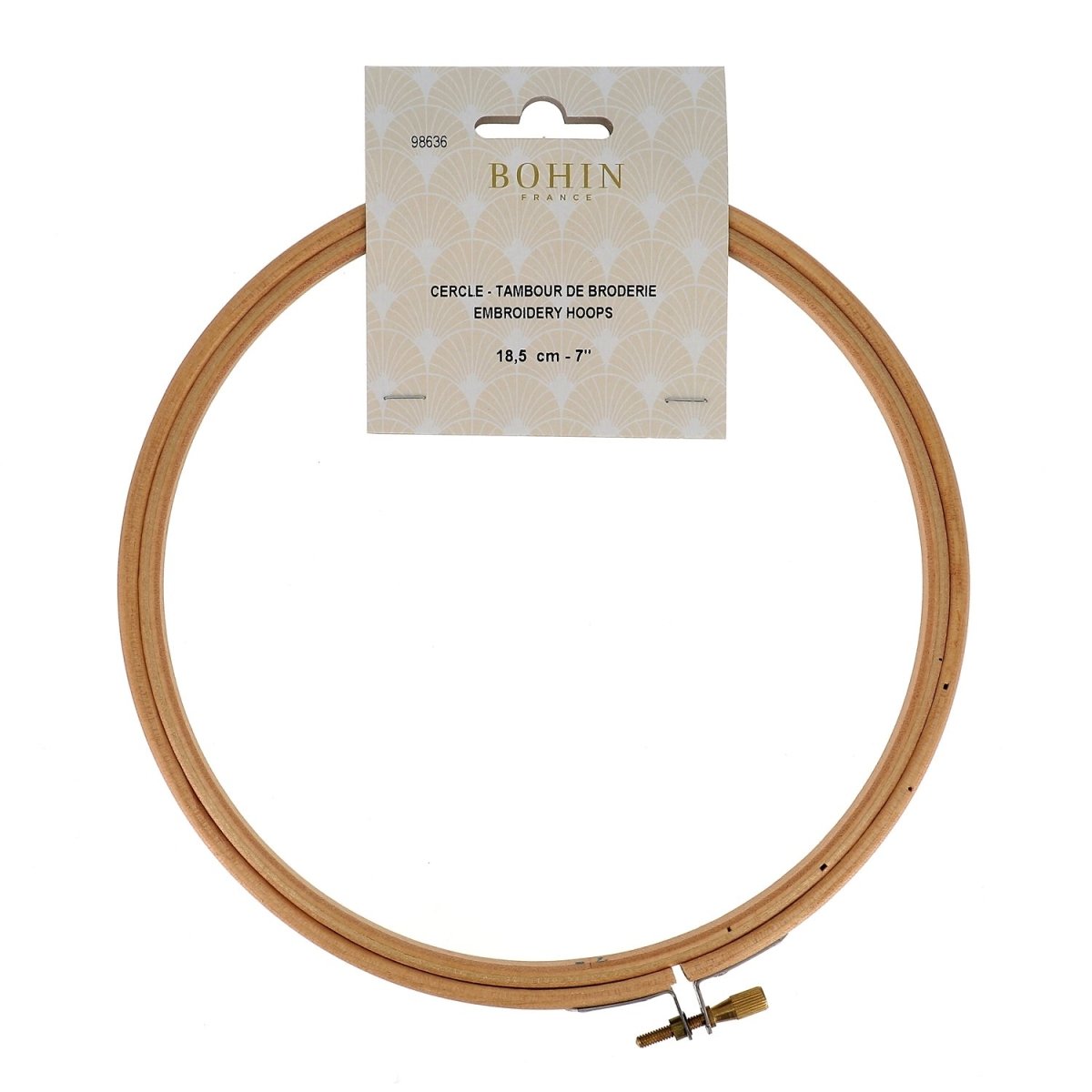 Bohin Cercle à broder bois 12,5 cm tambour réglable