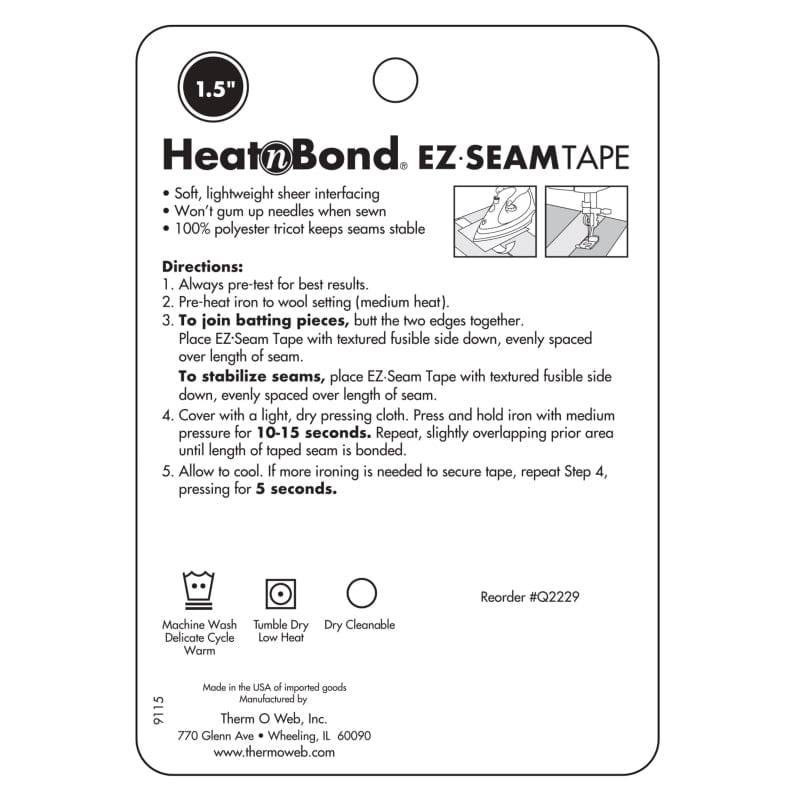 HeatnBond EZ-Seam ruban thermocollant ouatine 3,8cm x13,7m