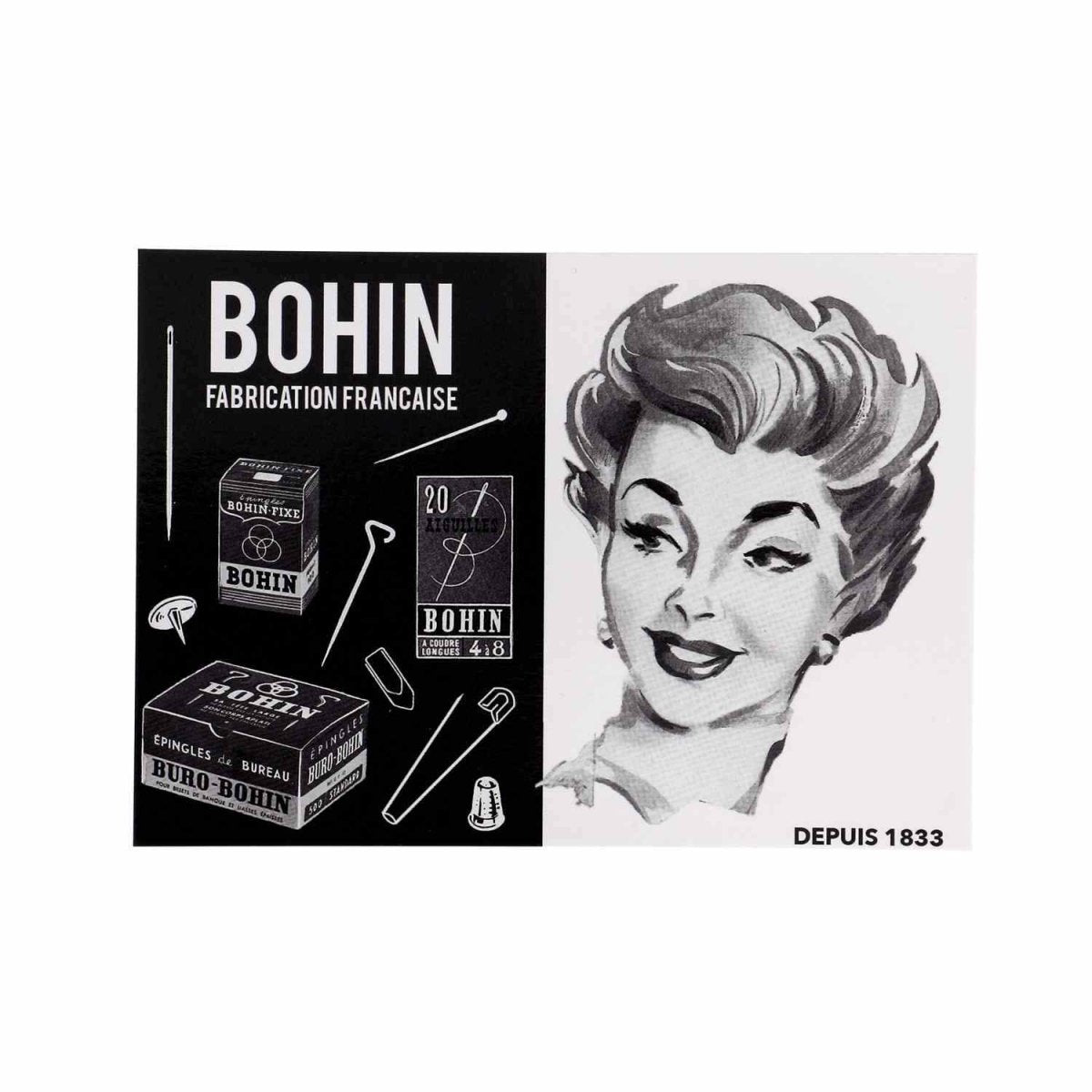 Bohin Cartes cadeaux Publicité tresse multifils carte postale vintage