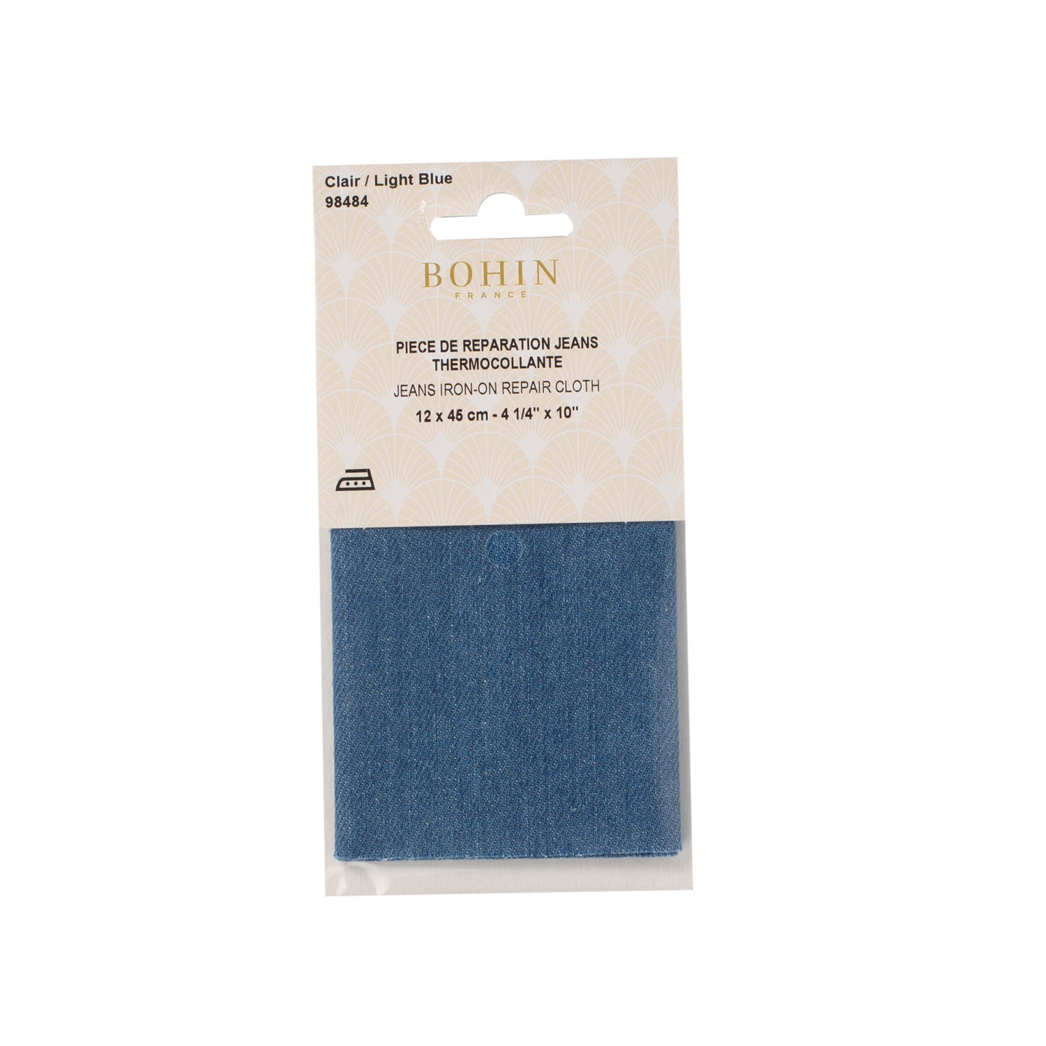 Bohin pièce thermocollante jean denim bleu denim 12x45
