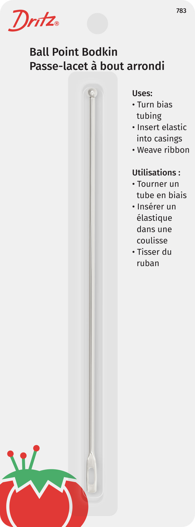 Dritz passe-lacet bodkin boule 15 cm élastique biais