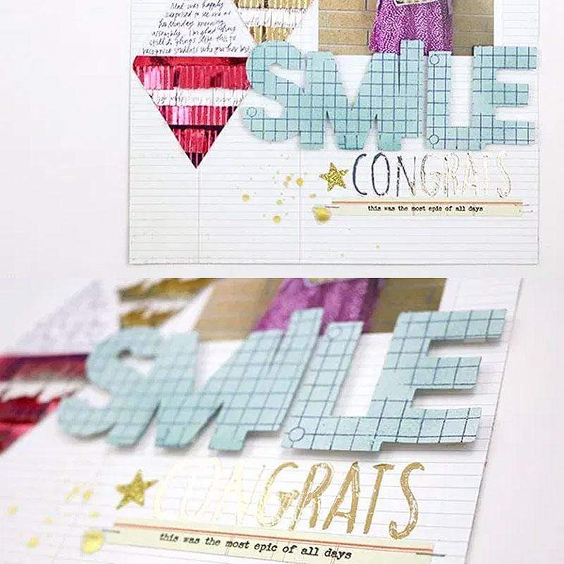 Deco Foil Stencil Congrats pochoir 15 x 22 cm