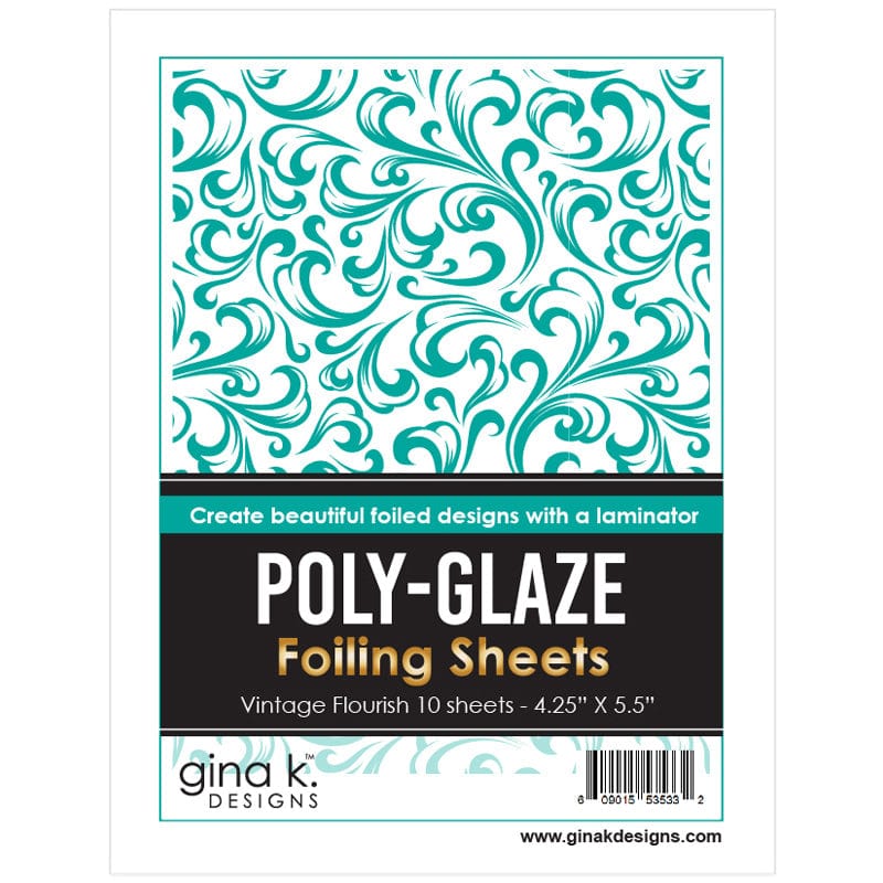 Gina K. Designs Poly-Glaze Vintage Flourish feuille foiling 10 feuilles