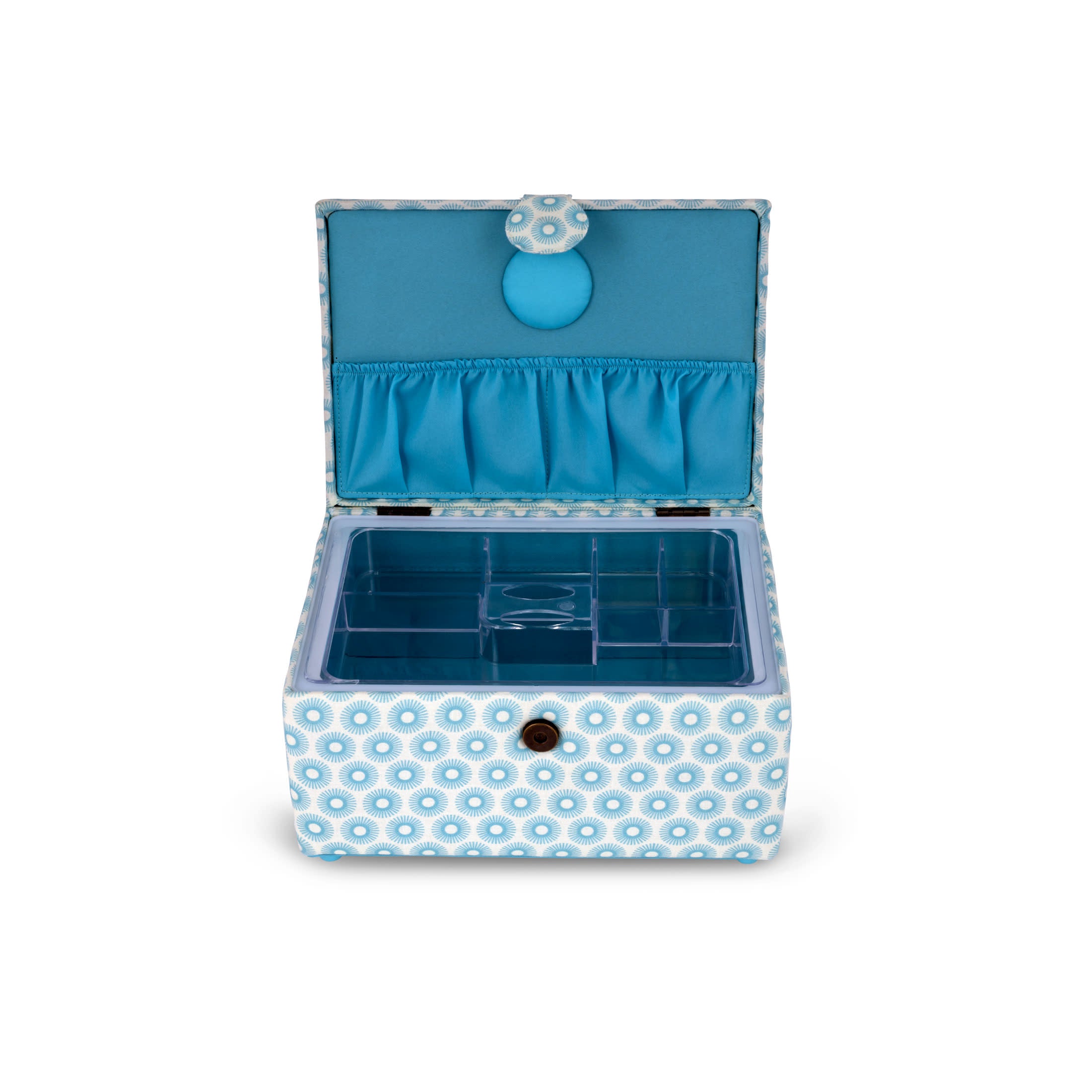 Dritz Panier couture rétro bleu petite boîte tissu 25x18 cm