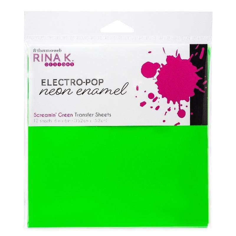 Rina K. Designs Neon Enamel transfert Screamin Green 12 feuilles